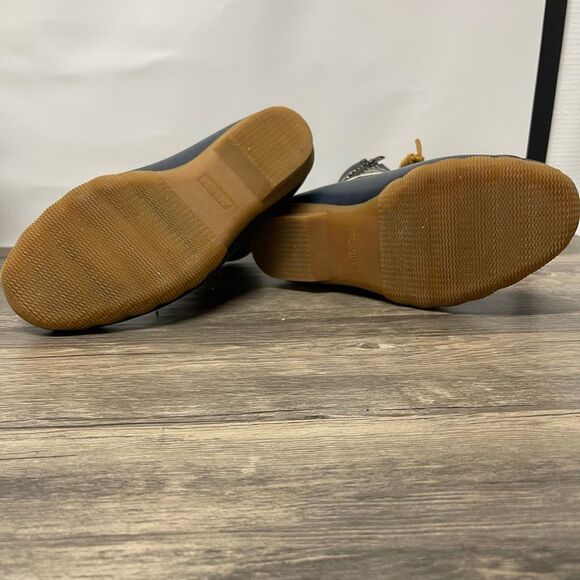 Sperry Saltwater Duck Boots Women’s 7 Navy Stripe Preppy Nautical Waterproof - Picture 4 of 7